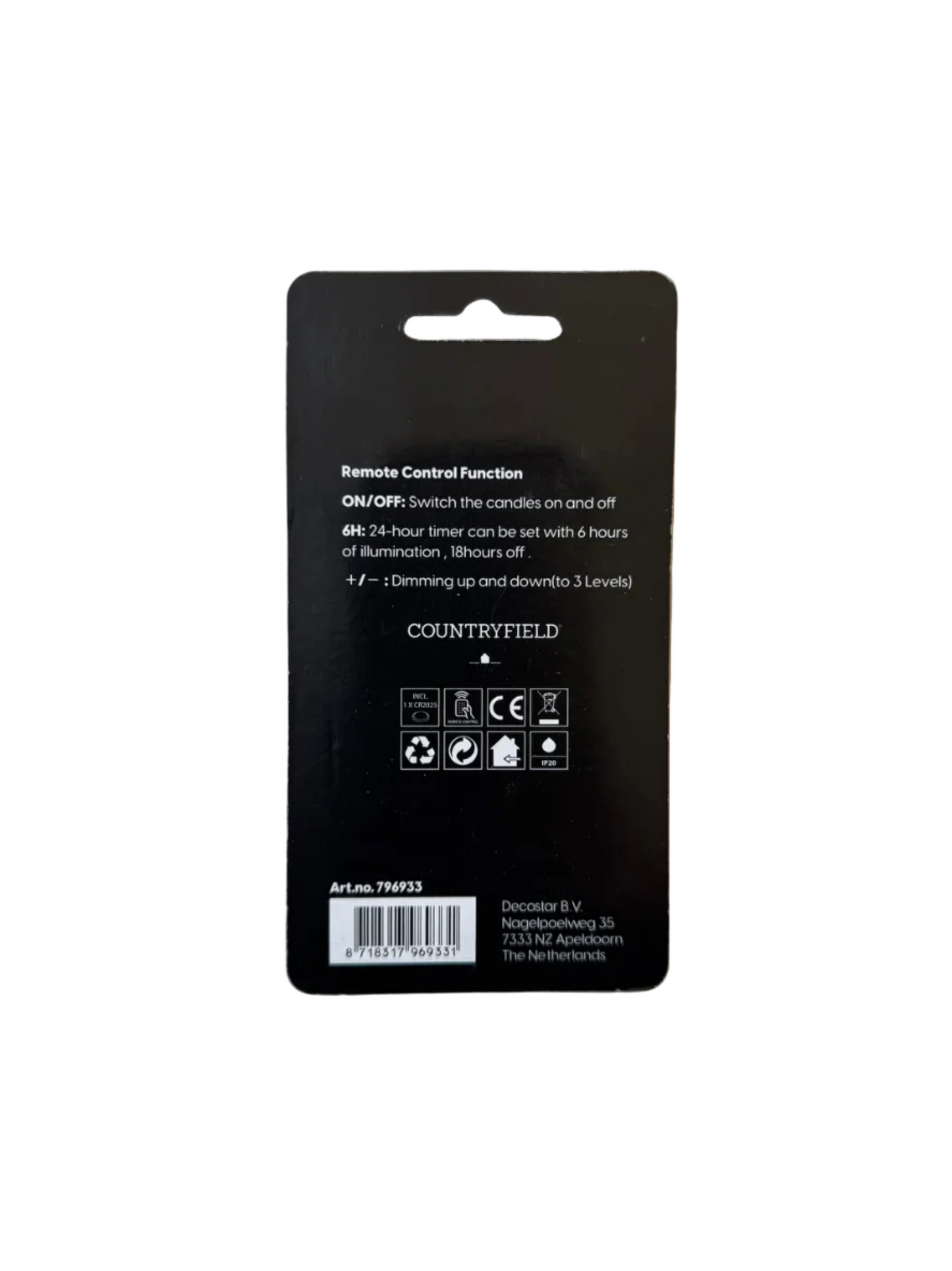 Remote control for led candle