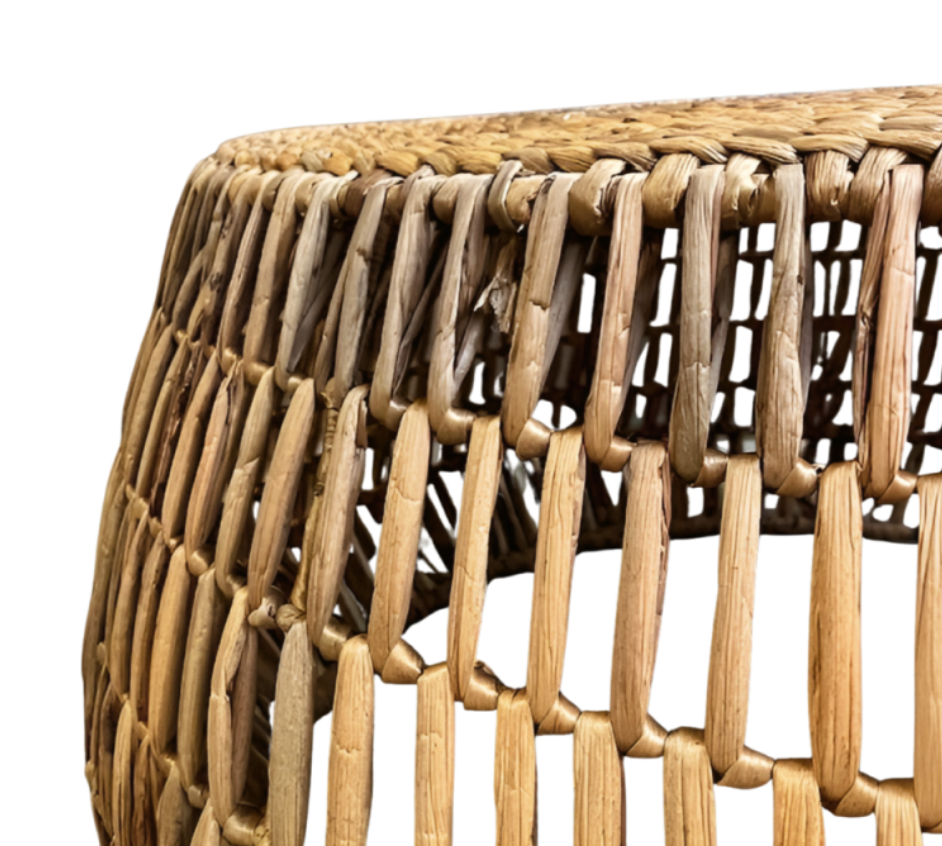 Round woven coffee table