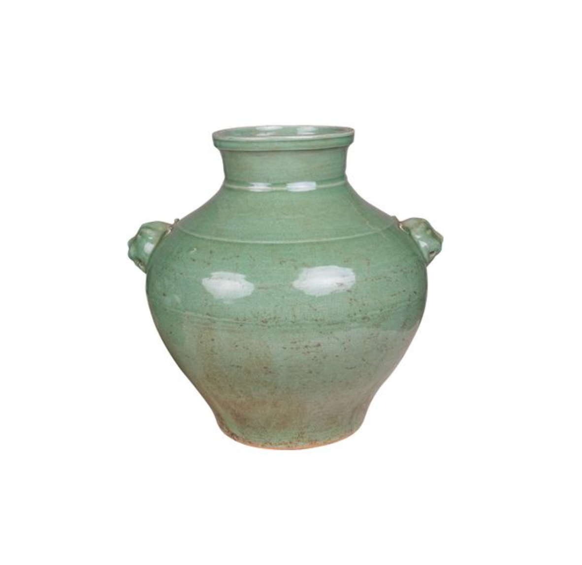 Aqua green glazed vase M