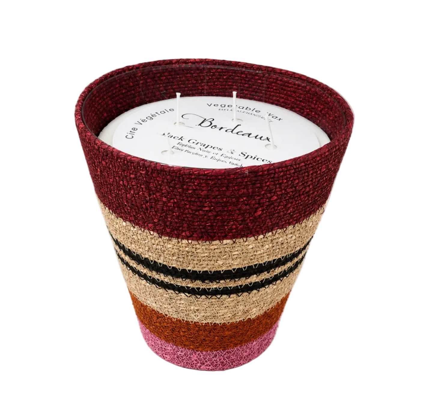 Colorful Seagrass Scented Candle XL | Black Grapes & Spices