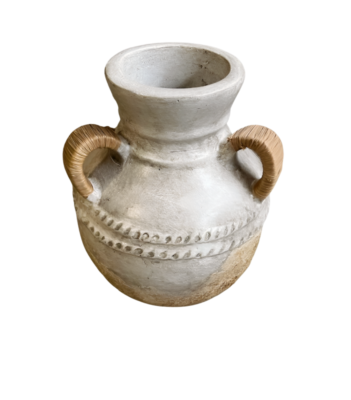 Malo Vase | White / Rattan