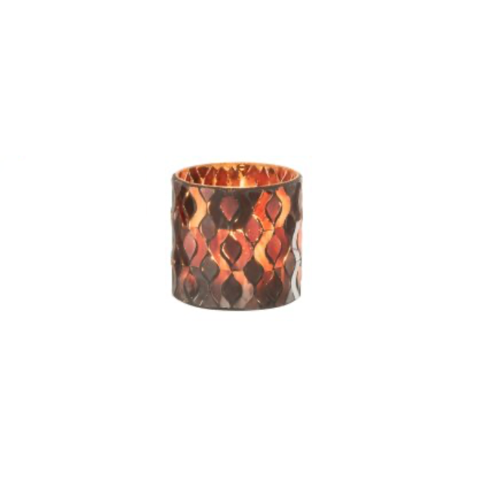 Glass candle holder | oval print