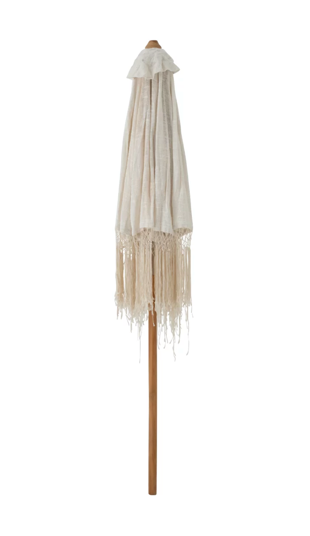 Macrame parasol 200 | Wooden frame | Ecru