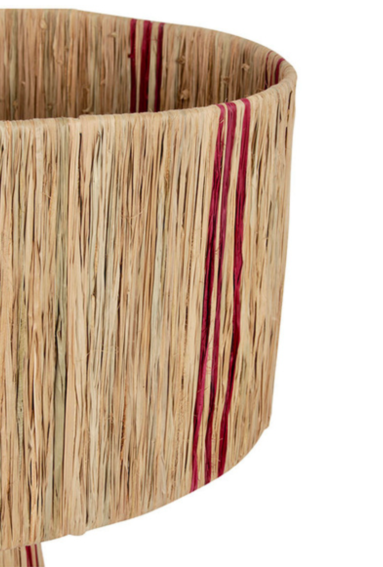 Raffia Table Lamp | Purple striped