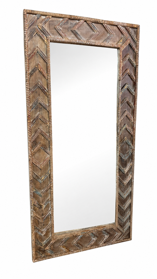 Wooden mirror XL | old purple