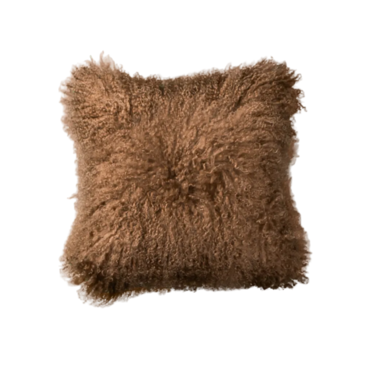 Sheepskin caramel cushion