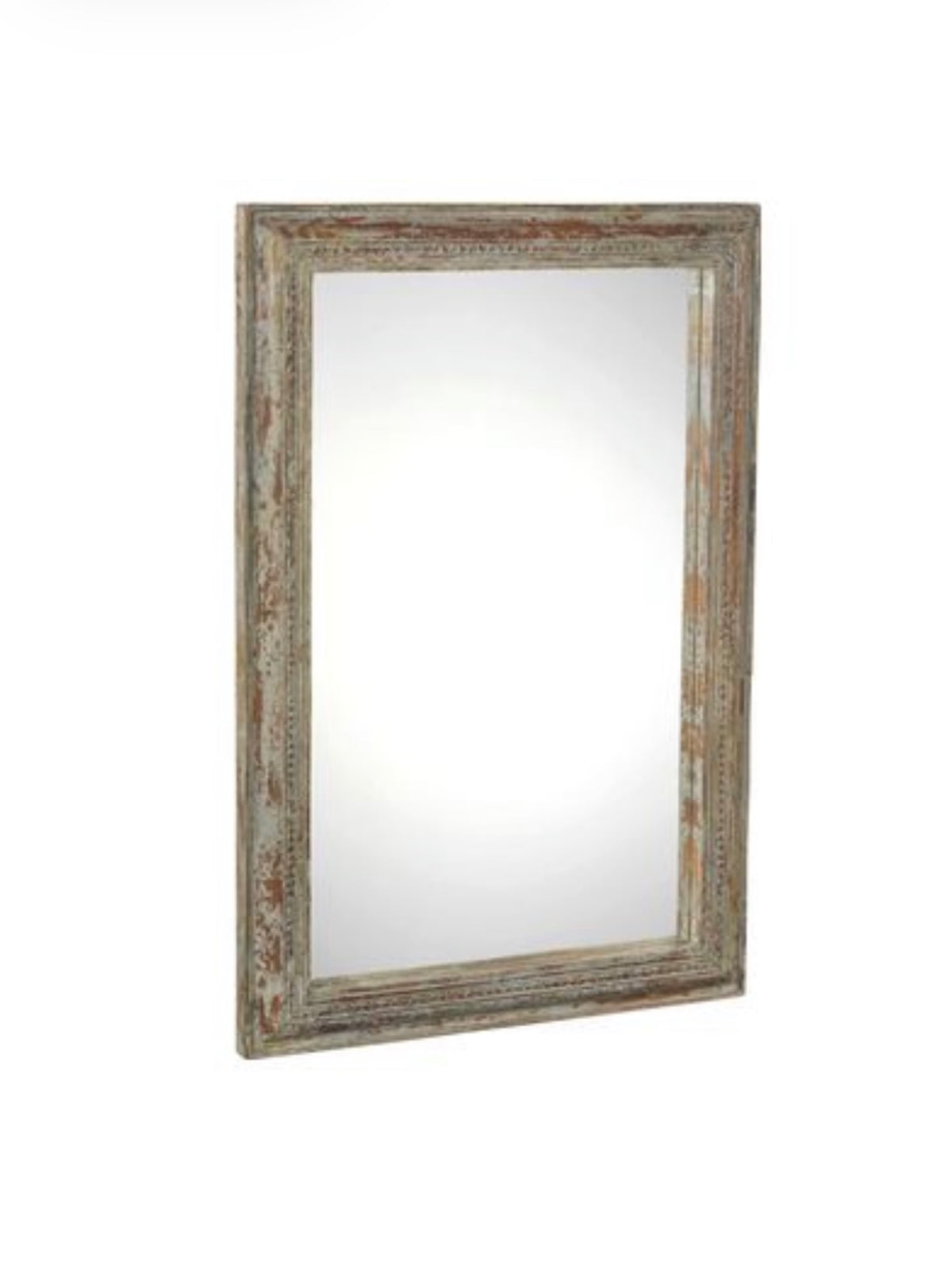 Wooden mirror L | old blue
