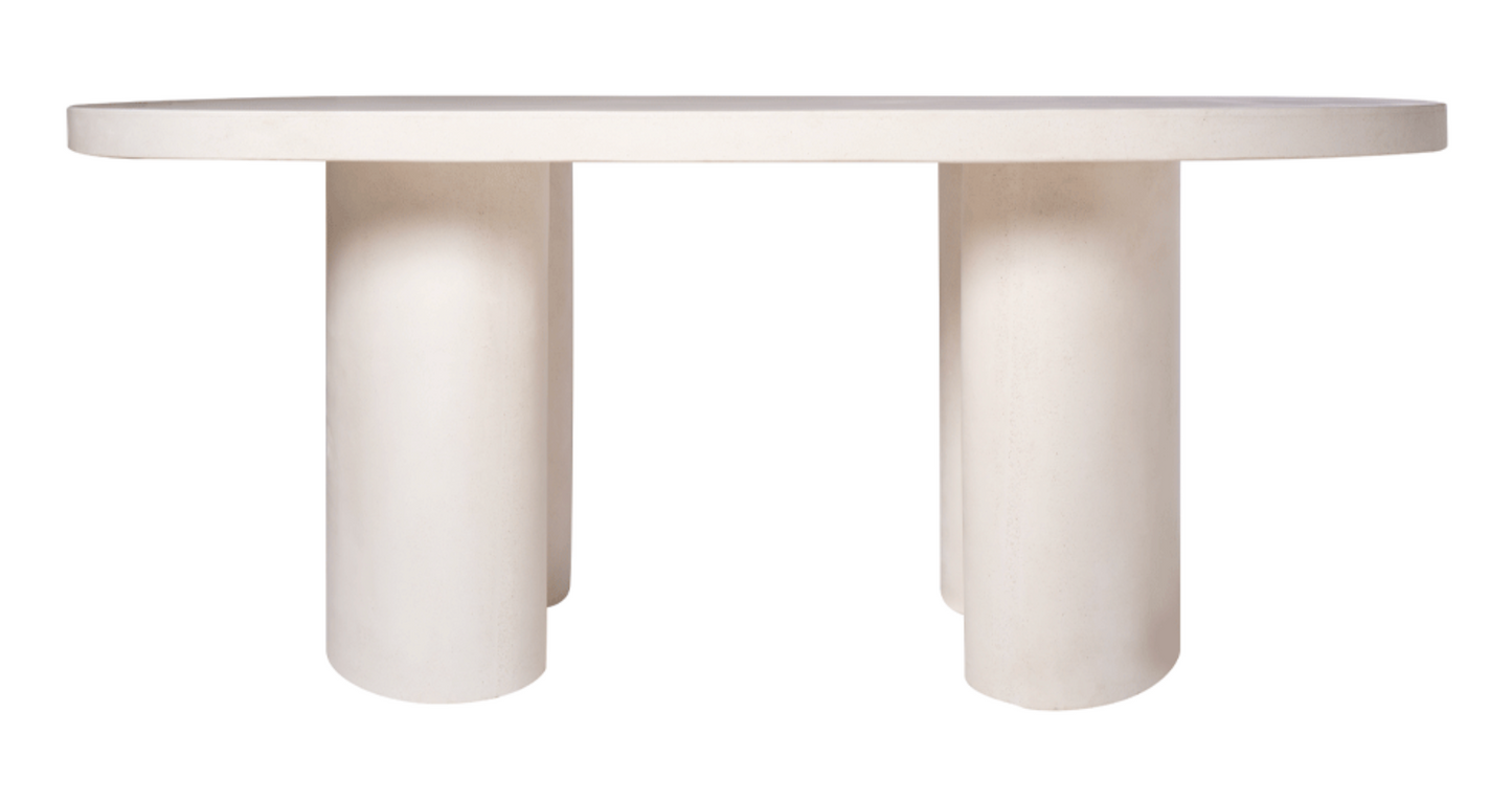 Ibiza oval cement table 200