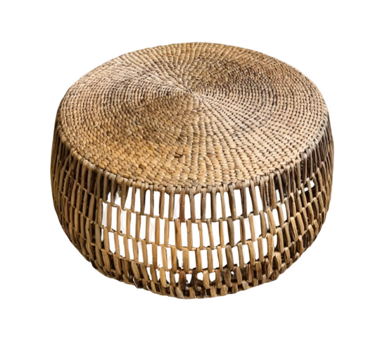 Round woven coffee table