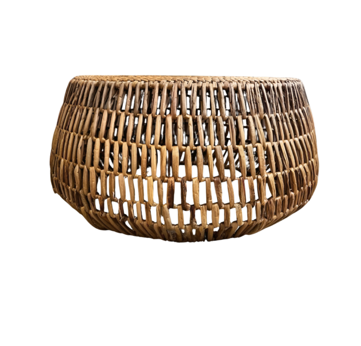 Round woven coffee table
