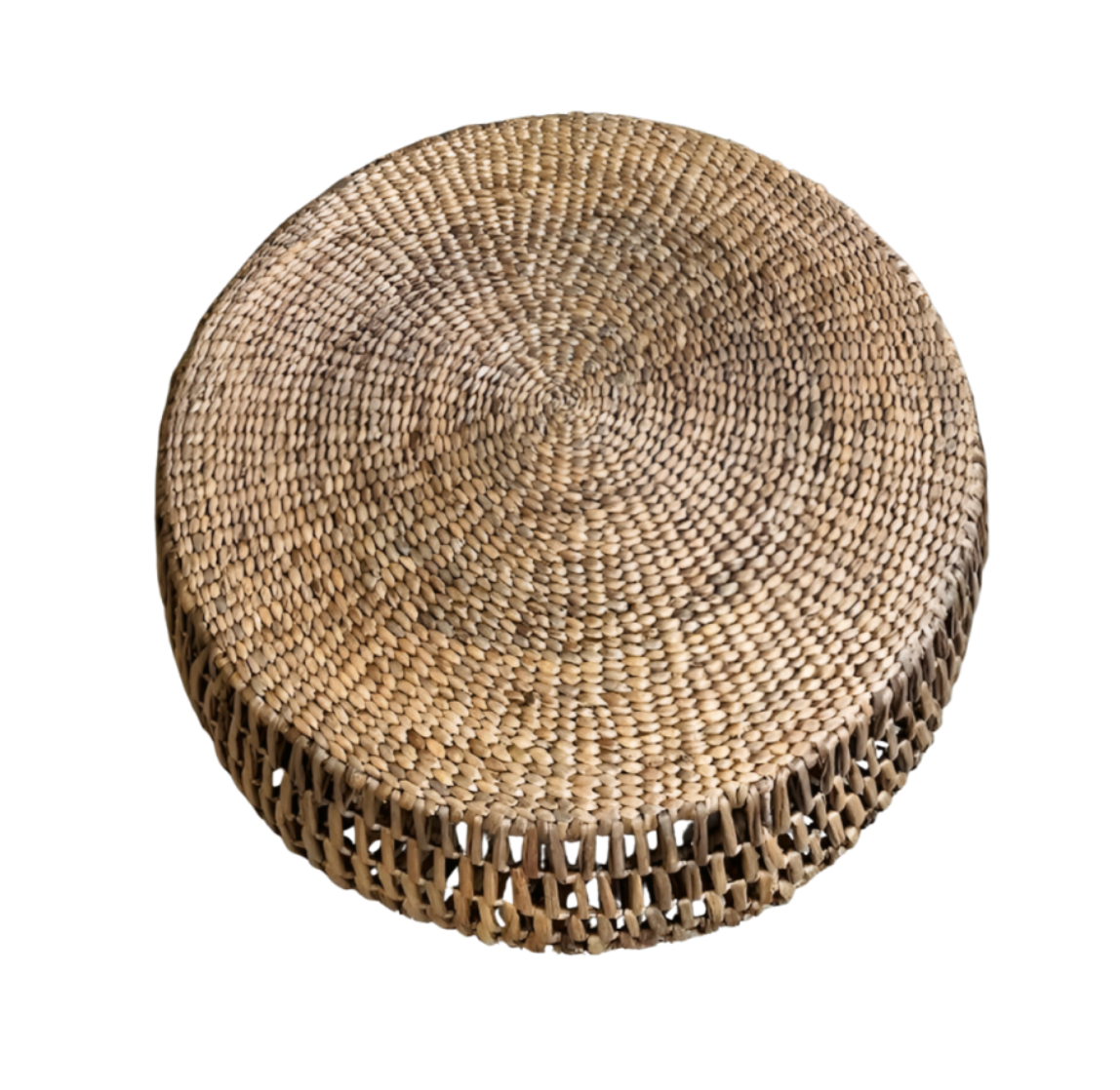 Round woven coffee table