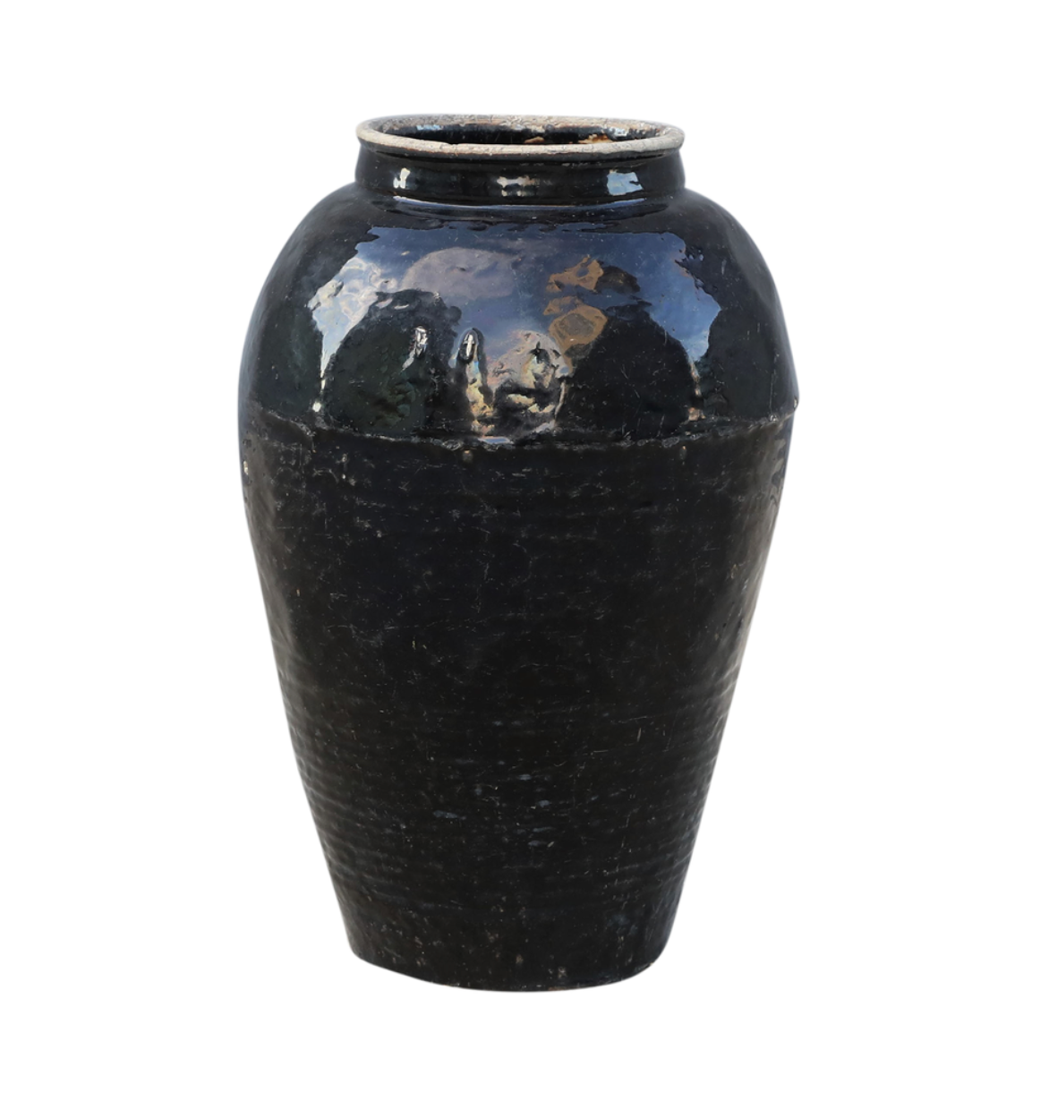 Glazed black pot L
