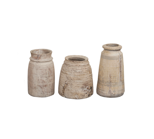 Wooden decorative milk pot