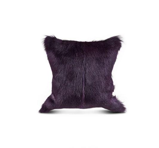 Goatskin cushion dark purple