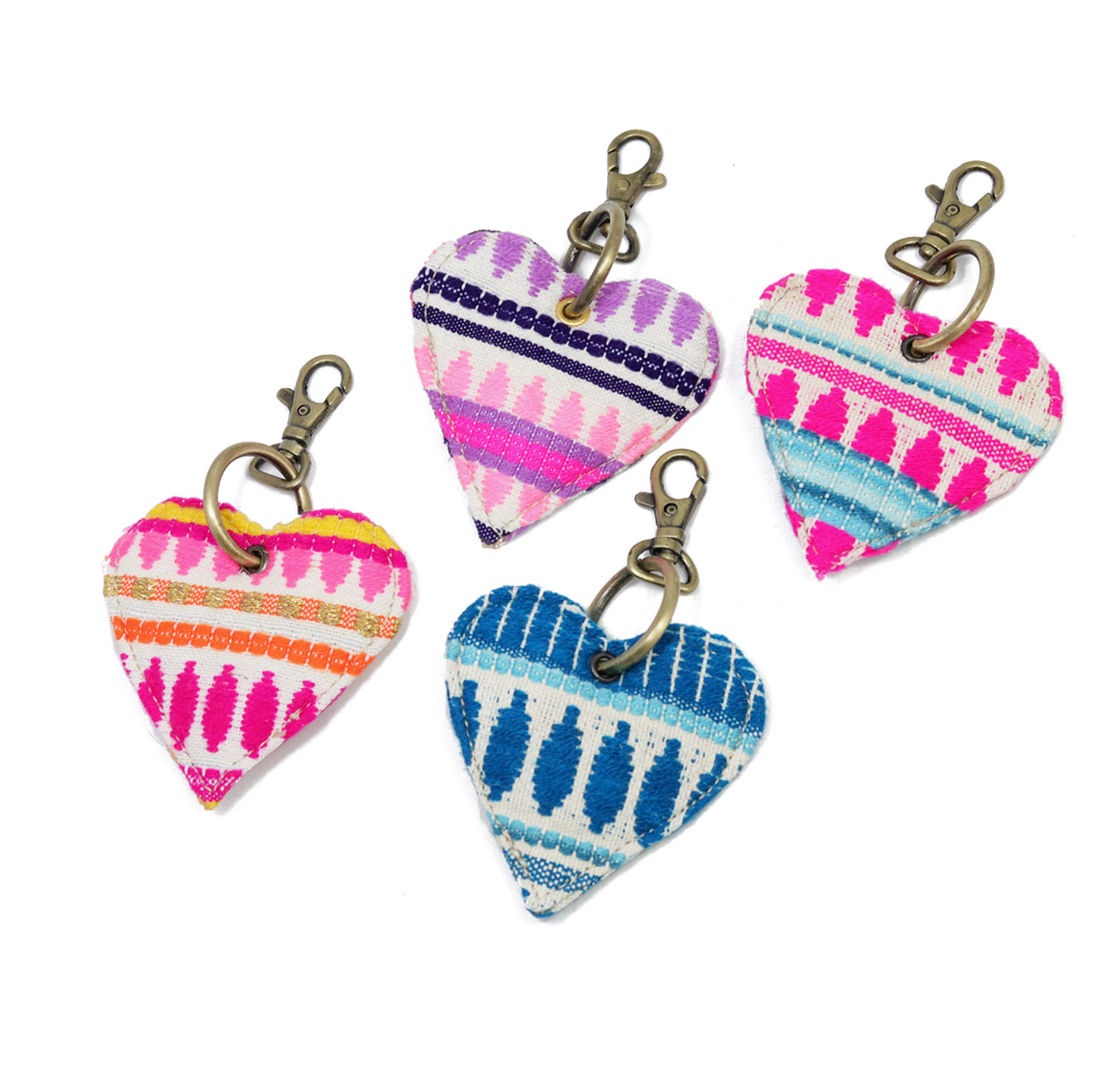 Heart-shaped key keychain