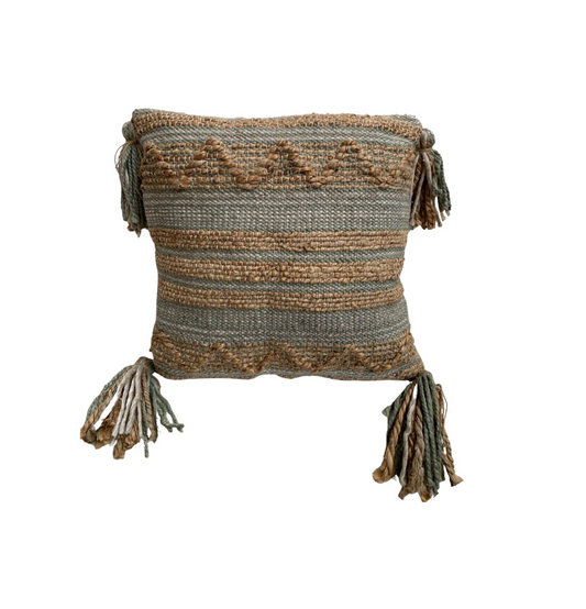 Seagrass cushion natural/green