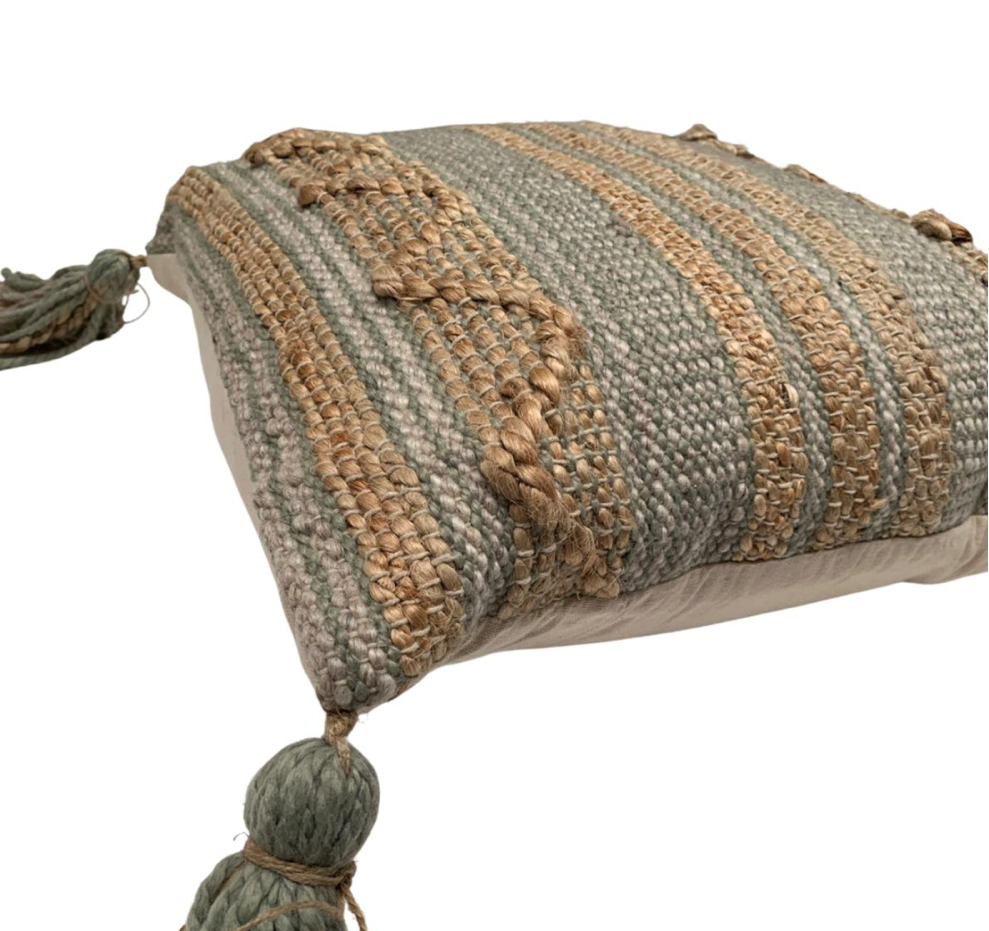 Seagrass cushion natural/green