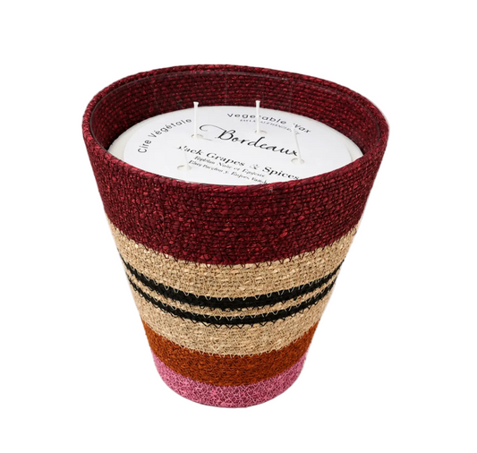Colorful Seagrass Scented Candle L | Black Grapes & Spices
