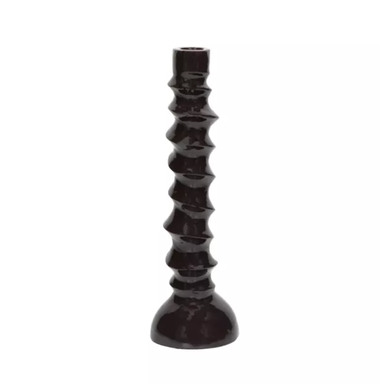 Dark brown candle holder | TURRET - Pomax