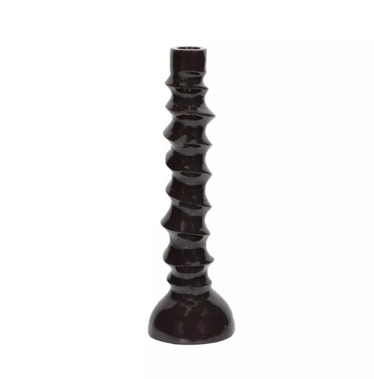 Dark brown candle holder | TURRET - Pomax