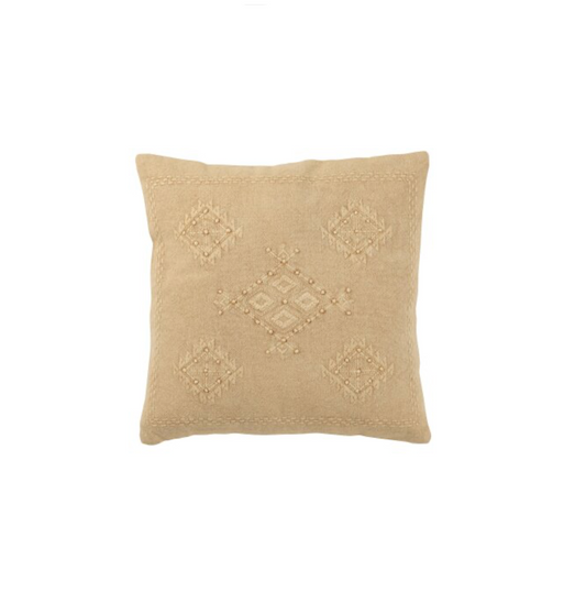 Cotton boho cushion | Beige