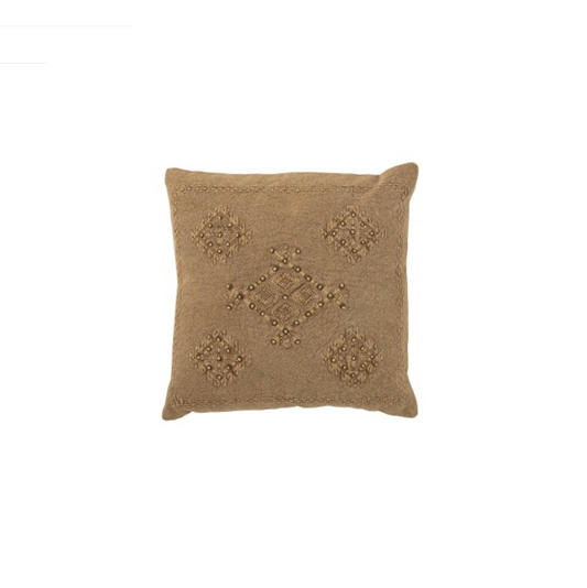Cotton boho cushion | Brown
