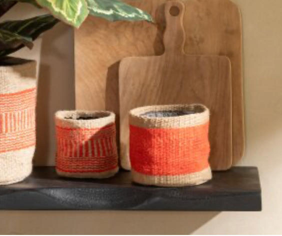 Jute basket | Beige/Orange