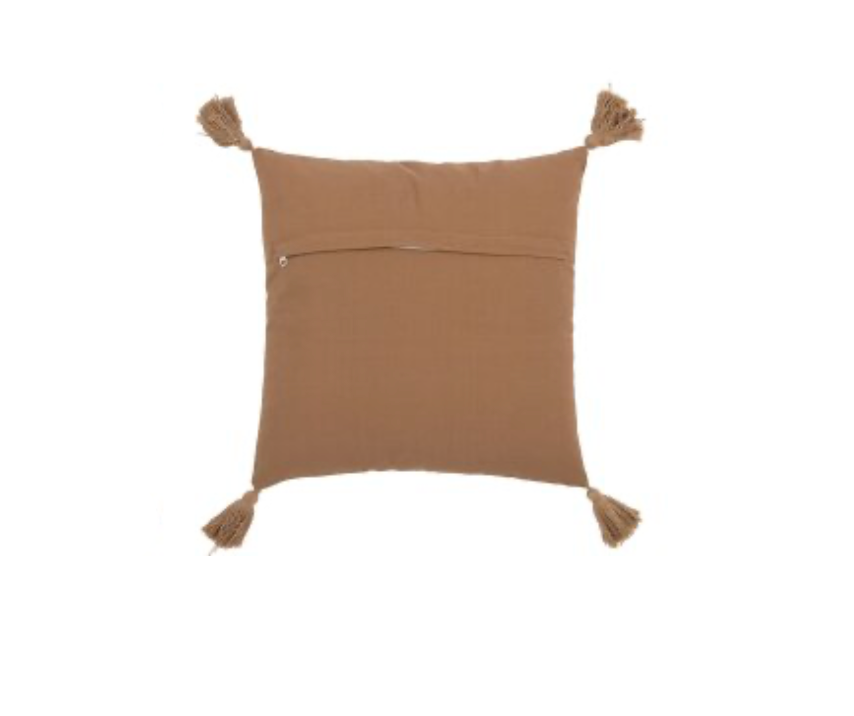 Tanger cushion with tassels | Brown