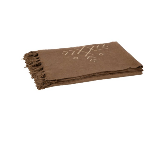 Tanger fringe plaid | Brown