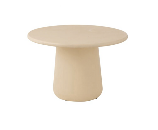 Bari cement look round dining table | Off-white