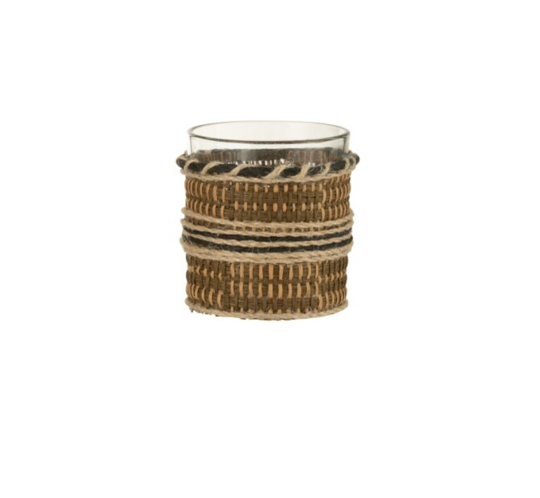 Rope candle holder | brown