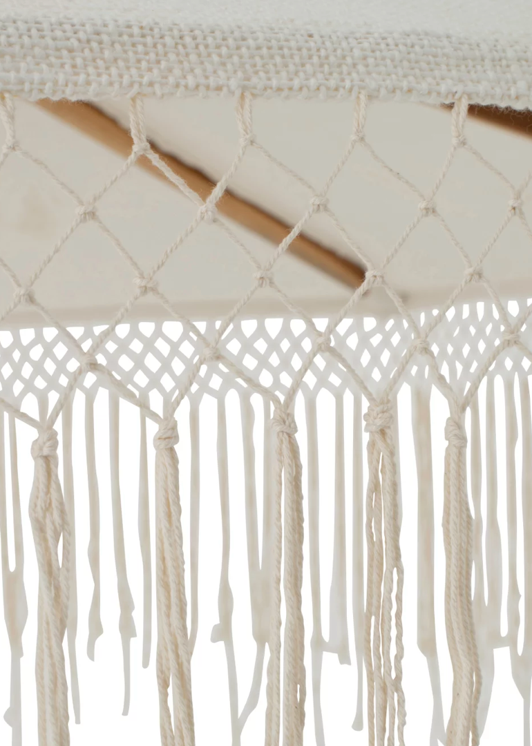 Macrame parasol 200 | Wooden frame | Ecru