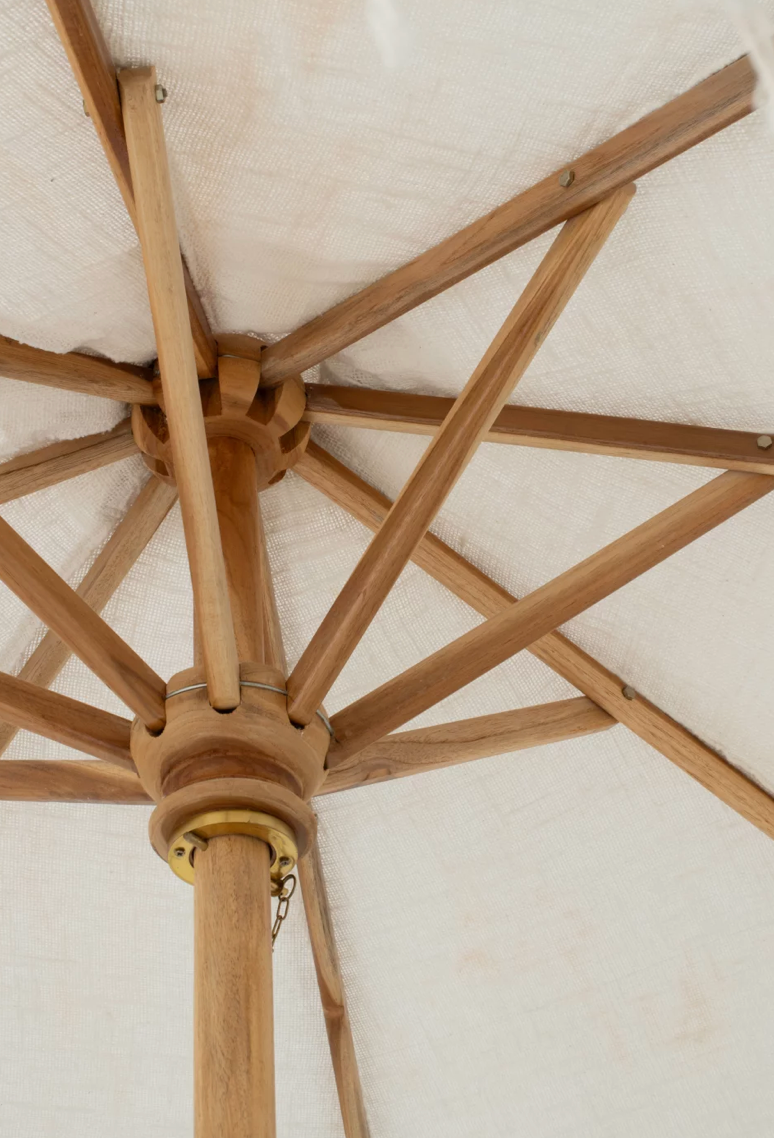 Macrame parasol 200 | Wooden frame | Ecru
