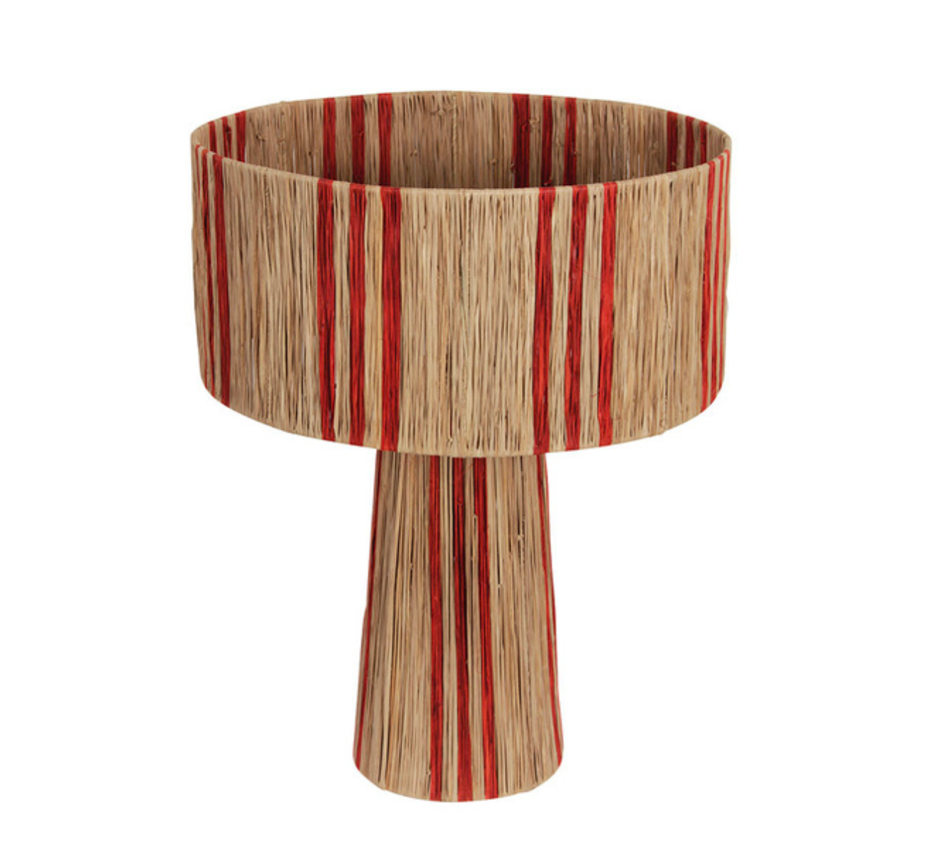 Raffia Table Lamp | Orange striped