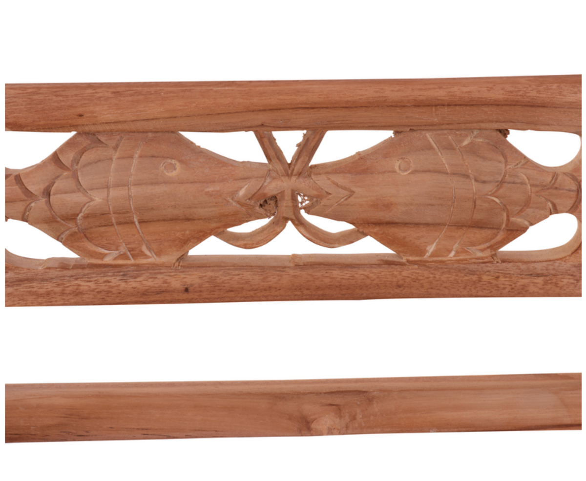 Outdoor Teak 3 seater Bench | Fish