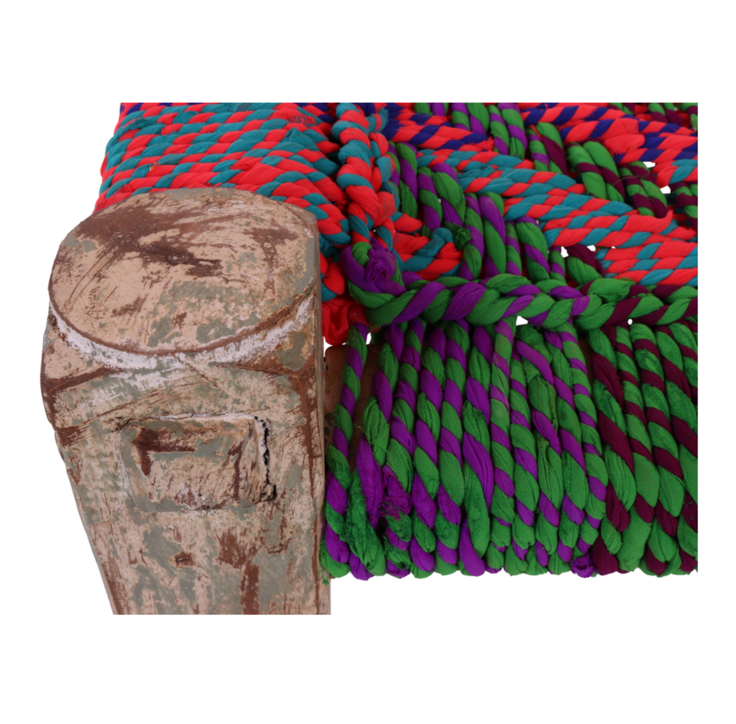 Boho netted seat Bench | multicolour