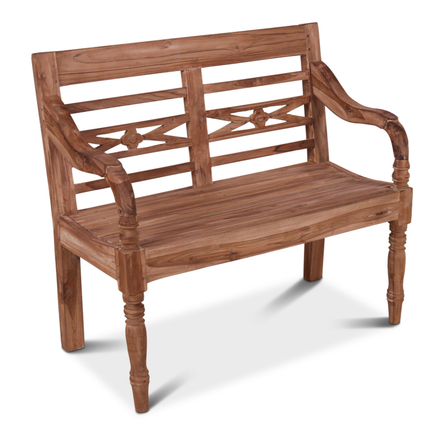 Outdoor Teak 2 seater Bench | Flower