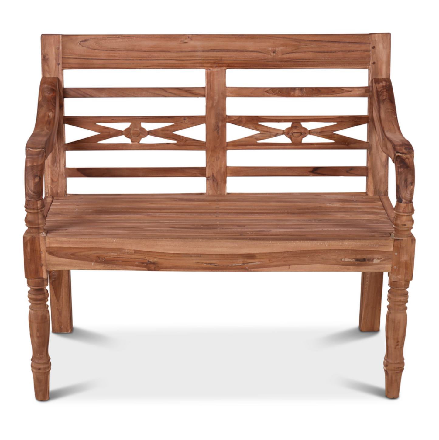 Outdoor Teak 2 seater Bench | Flower