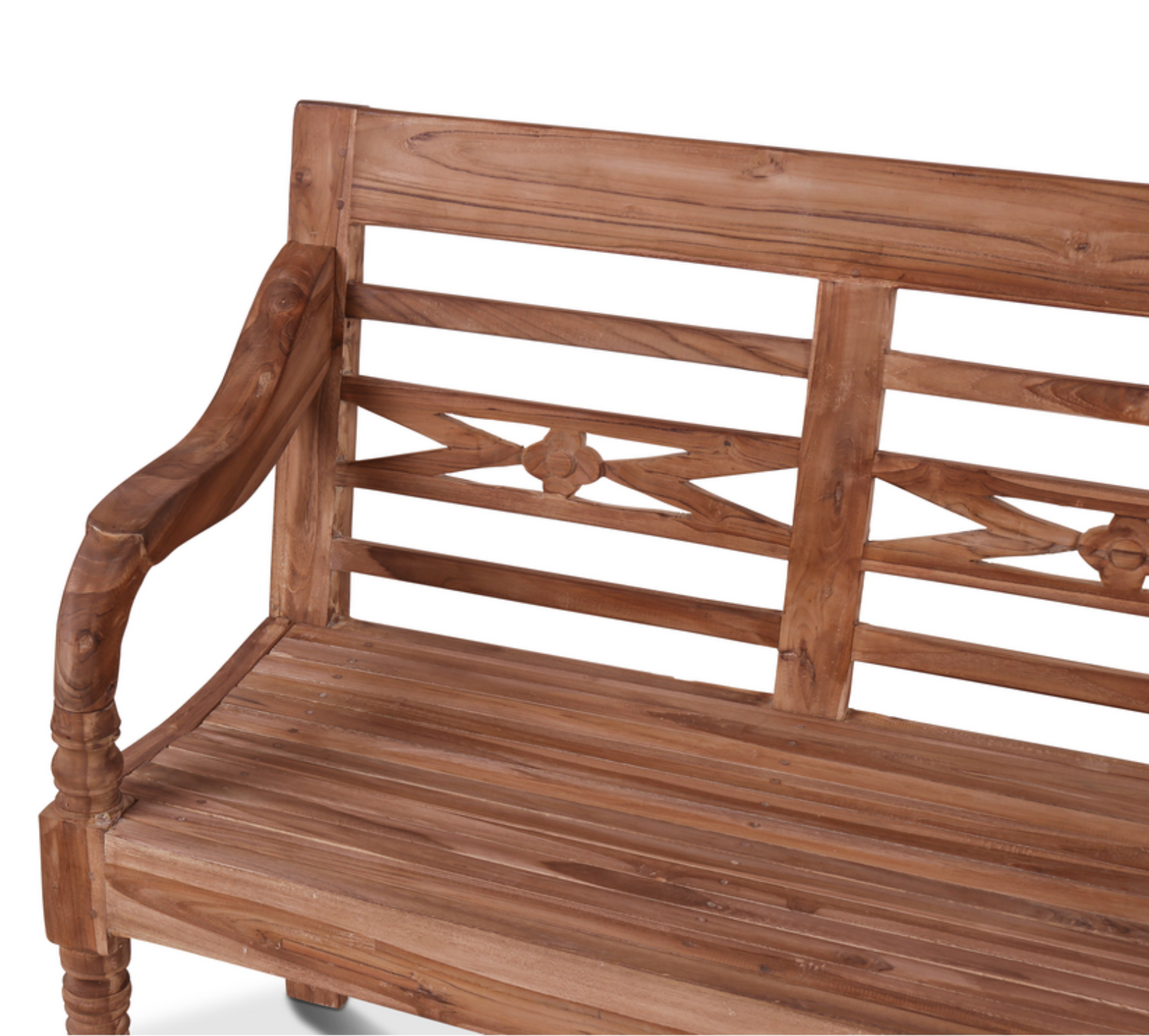 Outdoor Teak 2 seater Bench | Flower