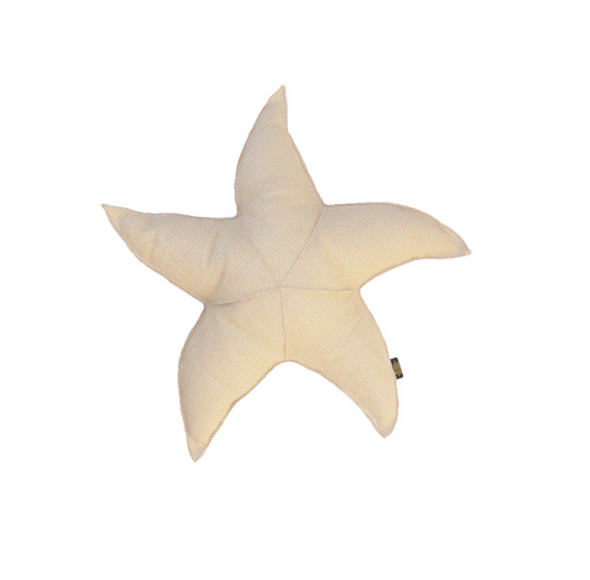 Floating starfish cushion - raffia beige